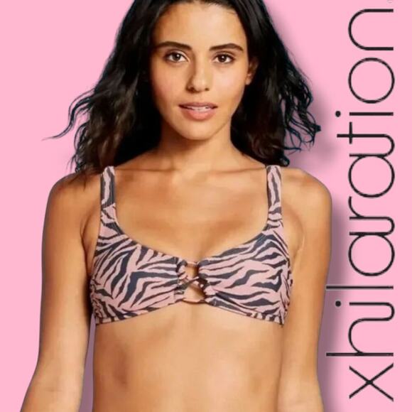 Xhilaration Juniors Pink Zebra Animal Print Bikini Swim Top – Size Small - Picture 7 of 8